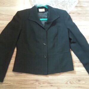 Sarah B Studio Business Blazer Jacket Size 6 Dark Blue 2 Buttons Fully Lined